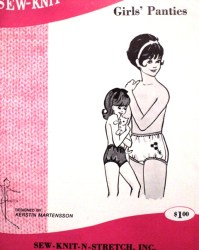 220 221 2010  '69 GIRLS REGULAR PANTIES UNDIES PATTERN AGE 2-6,8-12